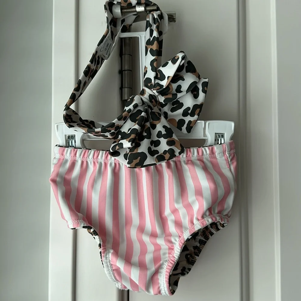 Mud Pie Leopard Print Kids Swim Set - Picture 6 of 7